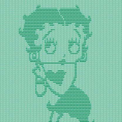 Betty Boop easy blanket Knitting Pattern, Knit and Purl only, Cute Cartoon Sexy Girl Character motif