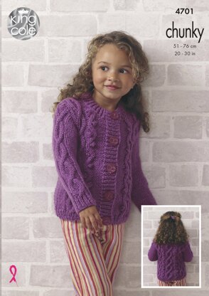 Top and Cardigan in King Cole Big Value Chunky - 4701 - Downloadable PDF