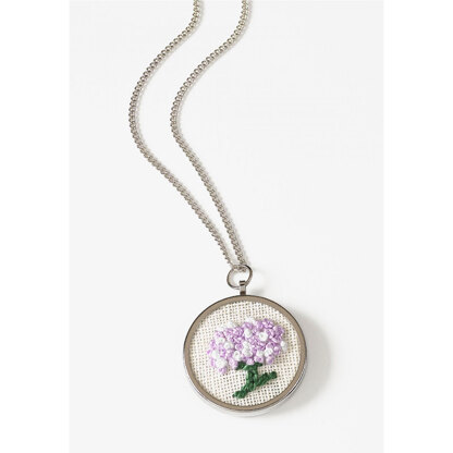 DMC Round Pendant with Coton Perlé Embroidery Kit - 3cm