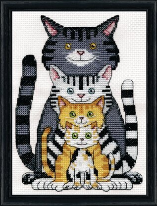 Design Works Cats Counted Cross Stitch Kit - 5in x 7in
