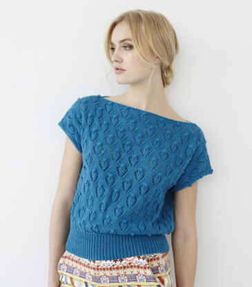 "Lace Knot Top" - Top Knitting Pattern For Women in Debbie Bliss Eco Baby