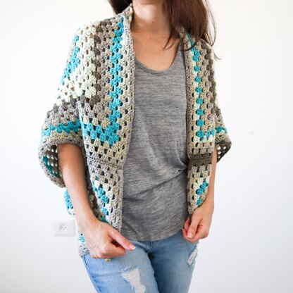 Continuous Granny Square Shrug Crochet pattern by Michelle Greenberg