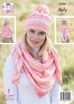 Shawls & Hats Knitted in King Cole Drifter 4ply - 5556 - Downloadable PDF