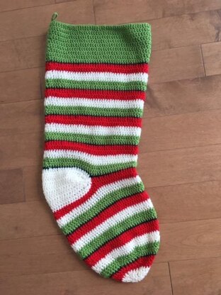 Jumbo Christmas stocking - 3 color stripes