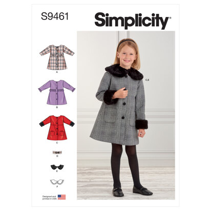 Simplicity Children's Coat S9461 - Paper Pattern, Size 3-4-5-6-7-8