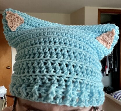 Cat ear hat blue