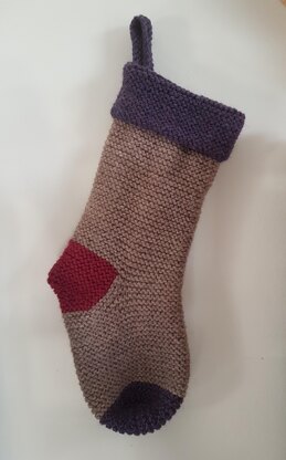 Garter Stitch Christmas Stocking Knitting pattern by The Little