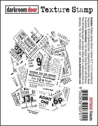 Darkroom Door Texture Cling Stamp 3"X2" - Tickets