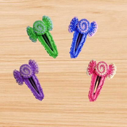 Crochet candy hair clip