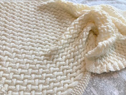 Wicker Basket-Weave Baby Blanket
