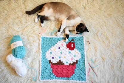 Sprinkled Cupcake C2C Square