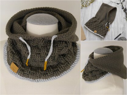 Crochet Pattern - Hooded Scarf SCOODY - No.184E