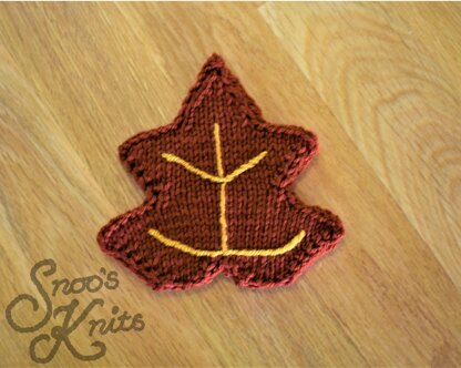 Free Autumn Leaf Coaster Knitting Pattern Snoo's Knits