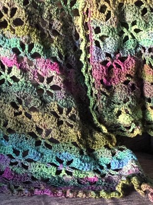 Hibiscus Rose Shawl Wrap Crochet Pattern