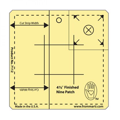 Marti Michell 4,5 Zoll Nine Patch Quilt Lineal Amber Acryl