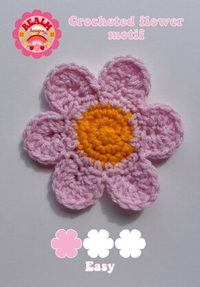 Crocheted flower motif