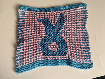 Mosaic Bunny Butt Dishcloth