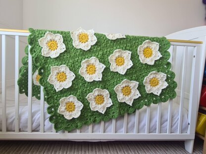 White Waterlily Baby Blanket Afghan