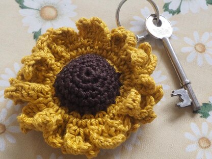 Sunflower Keychain Crochet Pattern