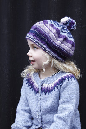 "Agnes Cardigan & Beret" - Cardigan Knitting Pattern For Girls in Debbie Bliss Aymara - DB208