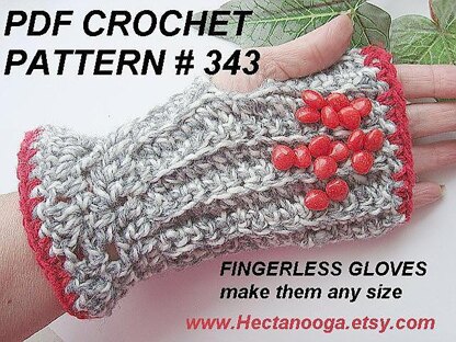 343, VALENTINE FINGERLESS GLOVES