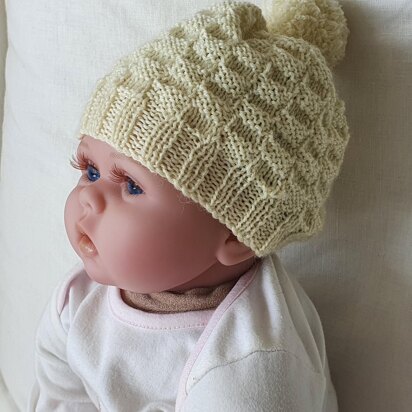 Blakely - Babies 4ply basket stitch slouchy beanie