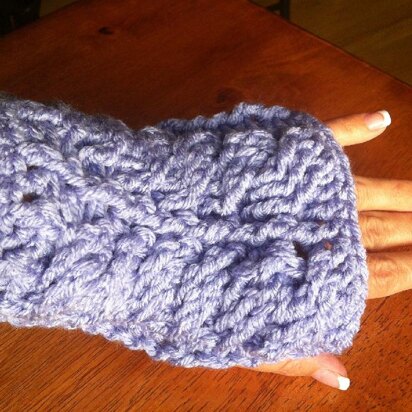 Amber Crochet Cable Fingerless Gloves