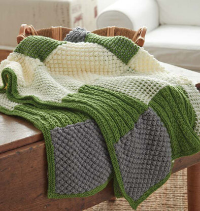Textured Afghan in Caron United - Downloadable PDF