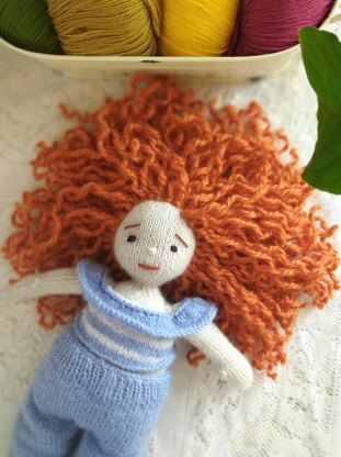 Doll Knitting Pattern - Knitted Doll Caramel