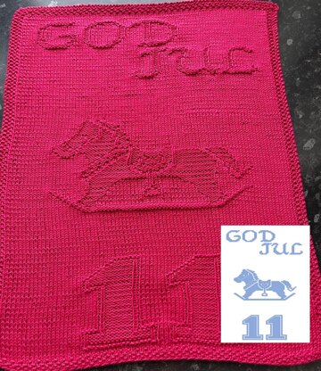 Nr. 460 11. Rocking Horse God Jul guest towel