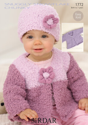 Cardigans and Hat in Sirdar Snuggly Snowflake Chunky and Snuggly DK - 1772 - Downloadable PDF