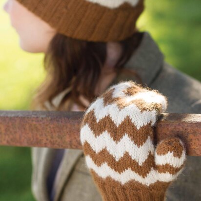 Herbie Chevron Hat and Mittens in Juniper Moon Farm Herriot - Downloadable PDF