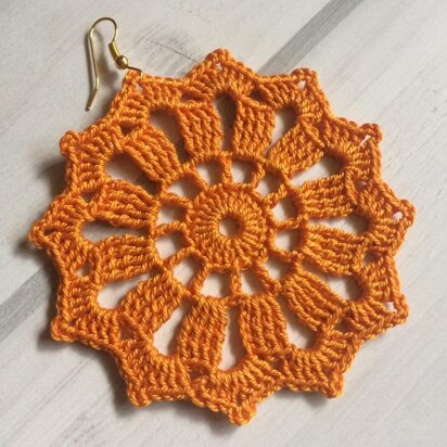 36. Orange chamomile earrings