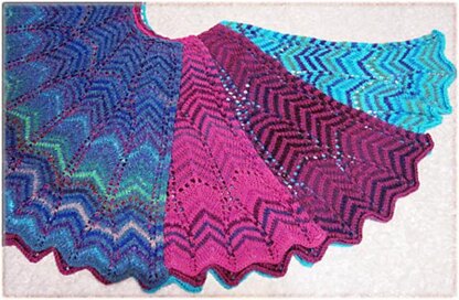 Colorama Crescent Shawl in 4 sizes