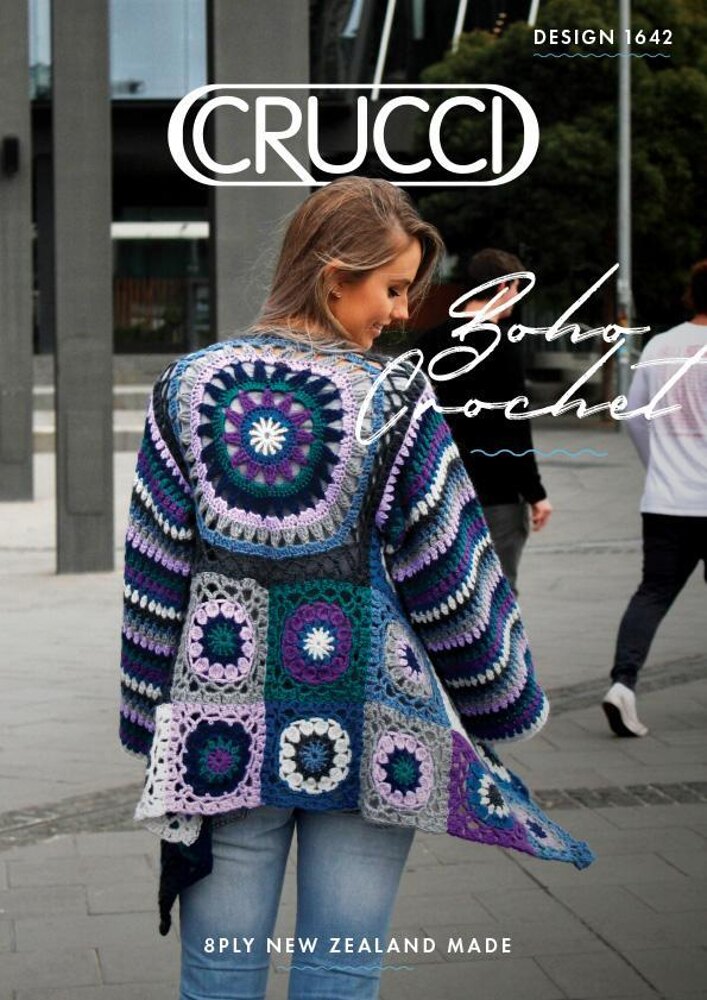 1642 Boho Crochet Jacket Crochet pattern by Crucci NZ