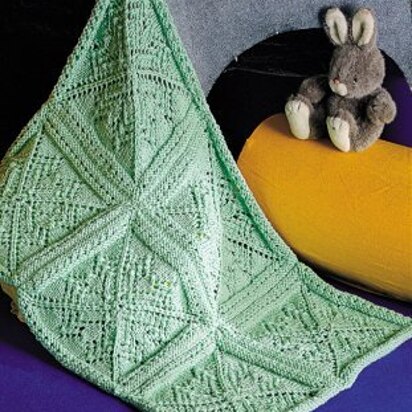 Blanket with Squares and Green Pattern in Adriafil New Zealand - Downloadable PDF