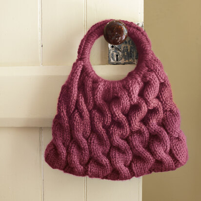 Cable Ready Bag in Lion Brand Wool-Ease Thick & Quick - 60357C - knitting pattern