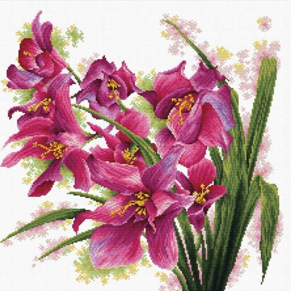 Needleart World Lovely Orchids No-Count Cross Stitch Kit - 39cm x 39cm