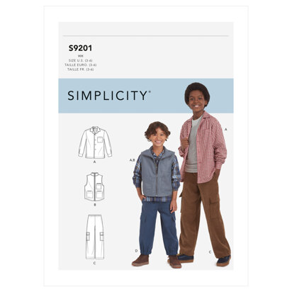 Simplicity Children's & Boys' Shirt, Vest & Pull-On Pants S9201 - Sewing Pattern