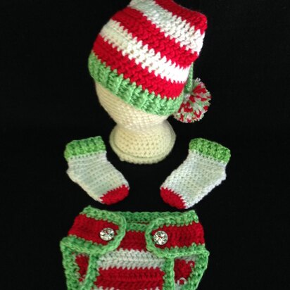 Baby Elf Hat Diaper Outfit