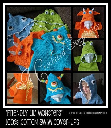 "Friendly Lil' Monsters" Swim Cover-Ups & Bath Too