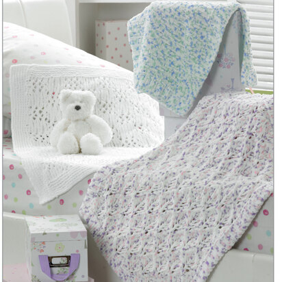 Blankets in James C. Brett Flutterby Chunky - JB197 - knitting pattern