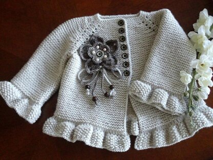 Knit Pattern Baby Girl Jacket Amelia