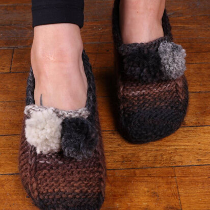 Slipper Socks in Plymouth Yarn Gina Chunky - F736 - Downloadable PDF