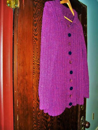 Plum Ribbed Cardigan