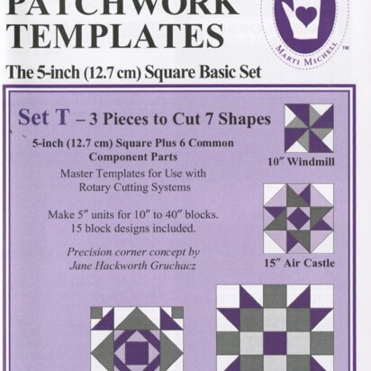 Marti Michell Set 5in Basic Patchwork Shapes Quilting Template