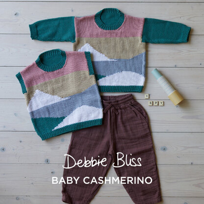 Skylar Sweater and Tank Top - Knitting Pattern for Kids in Debbie Bliss Baby Cashmerino