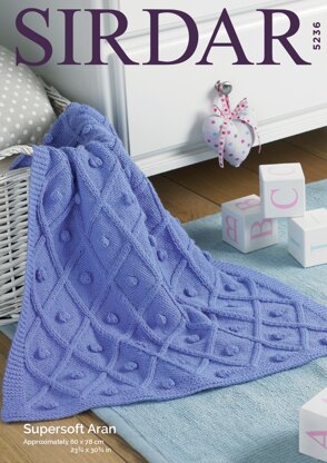 Blanket in Sirdar Supersoft Aran - 5236 - Downloadable PDF