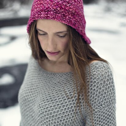 Pink Bonnet Hat - knitting pattern