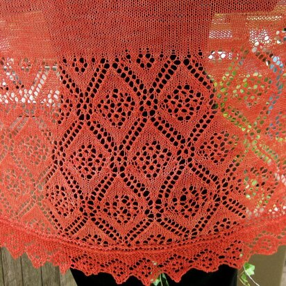 Rosette Long Wingspan Shawl